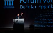 Derk Jan Eppink, kandidaat voor de Europese verkiezingen, tijdens het congres van Forum voor Democratie. beeld ANP
