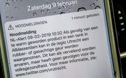 De verzonden NL-Alert. beeld ANP