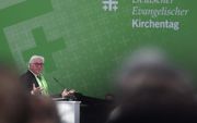 De Duitse president Steinmeier op de Duitse Kerkendag, in juni. beeld EPA