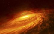 Creatieve visualisatie van een zwart gat. beeld AFP