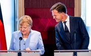 Rutte en Merkel na afloop van hun overleg. beeld ANP