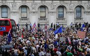 Protest in Londen, woensdagavond. beeld AFP