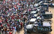 Protesterende Soedanezen in Khartoem. beeld AFP
