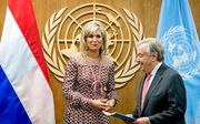 VN-baas Guterres en koningin Máxima in New York. beeld ANP