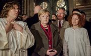 Bondskanselier Merkel bezocht de synagoge in Halle. beeld AFP