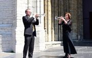 De trompettisten Arjan en Edith Post.            beeld RD