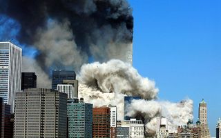 De Twin Towers in brand. beeld AFP