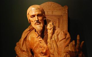 Standbeeld van Johannes Calvijn in het Reformatiemuseum in Genève. beeld RD