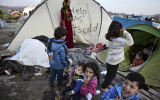 Het voormalige provisorische vluchtelingenkamp in Idomeni, bij de Grieks-Macedonische grens. Christenen uit Katerini namen enkele kwetsbare vluchtelingen uit dit kamp op in hun huizen. beeld AFP, Louisa Gouliamaki