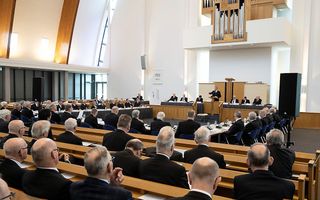De generale synode van de Gereformeerde Gemeenten vergaderde woensdag en donderdag in Gouda. beeld RD, Anton Dommerholt