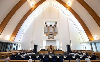 In Gouda vond donderdag de laatste zittingsdag van de generale synode van de Gereformeerde Gemeenten plaats. beeld RD, Anton Dommerholt