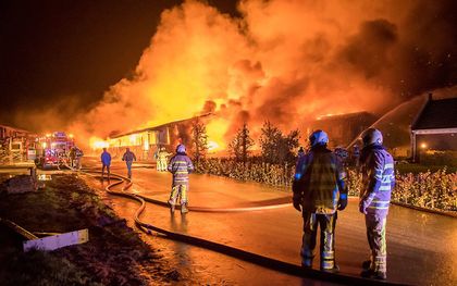 Brand bij de boerderij in Werkhoven in 2018. beeld ANP, Koen Laureij