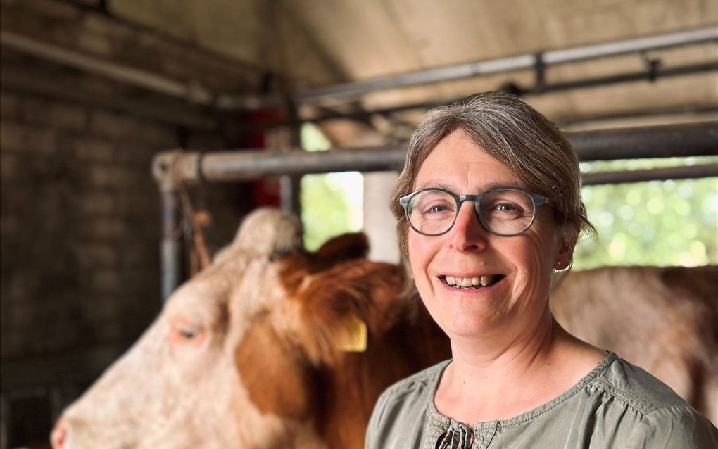 Boerin Marina de Groot uit Nieuw-Lekkerland. beeld familie De Groot