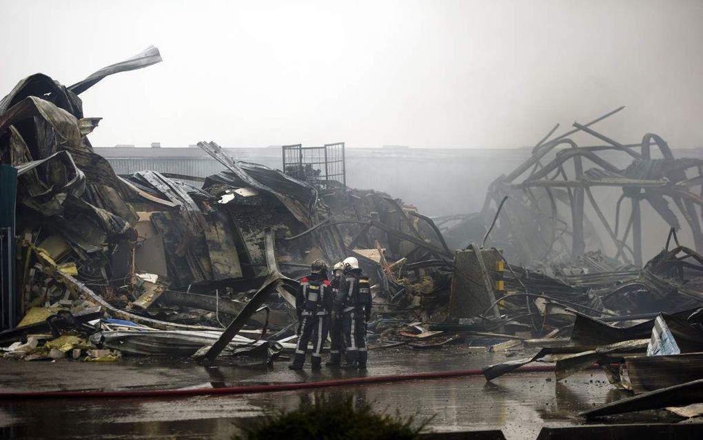 Het afgebrande bedrijf Diergaarde Chemical Storage. Foto ANP