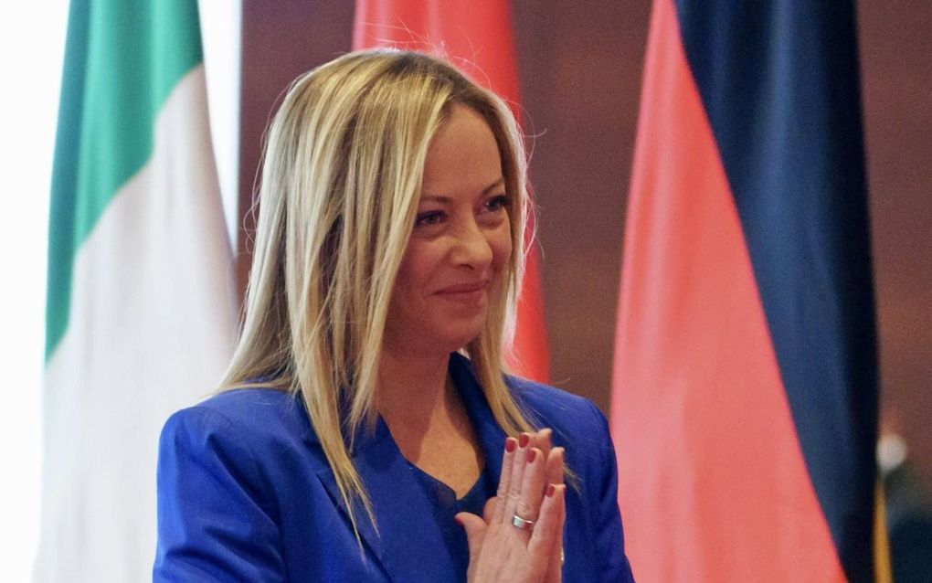 Giorgia Meloni leidt de meest rechtse Italiaanse coalitie in jaren. beeld EPA, Filippo Attili