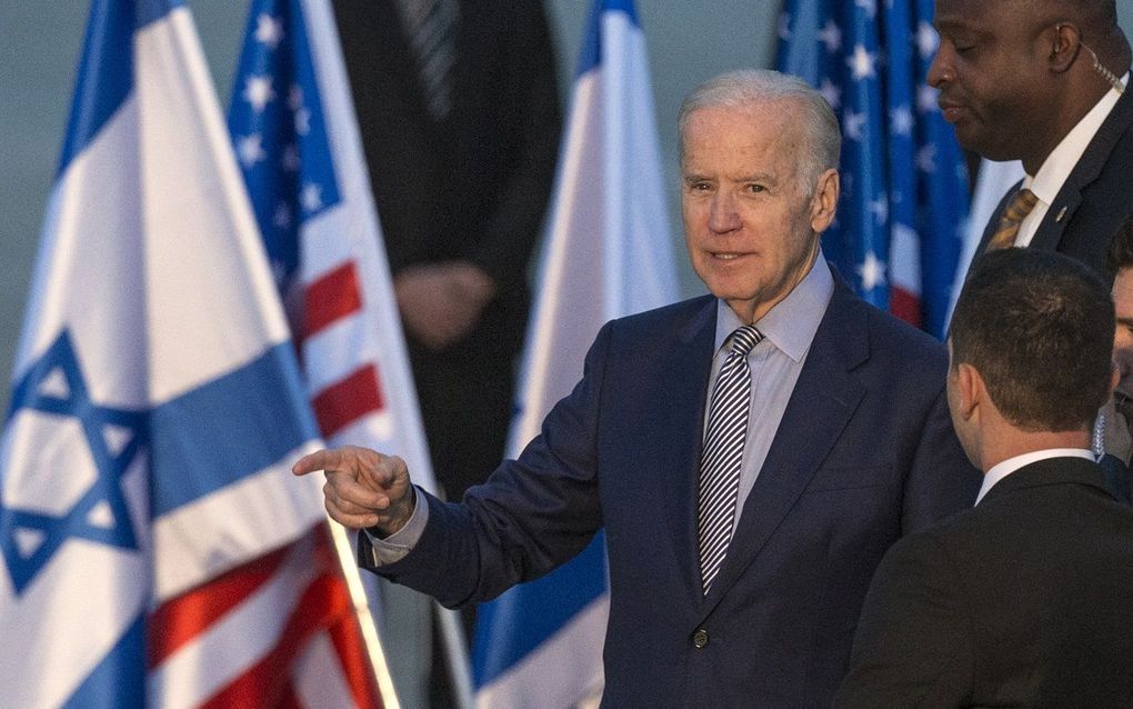 Biden tijdens een bezoek aan Israël in 2016. beeld AFP, Jack Guez