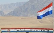 De vlag die van 2015 tot voor kort wapperde op kamp Marmal in Mazar-e-Sharif tijdens de Resolute Support-missie van de NAVO. beeld Defensie.nl