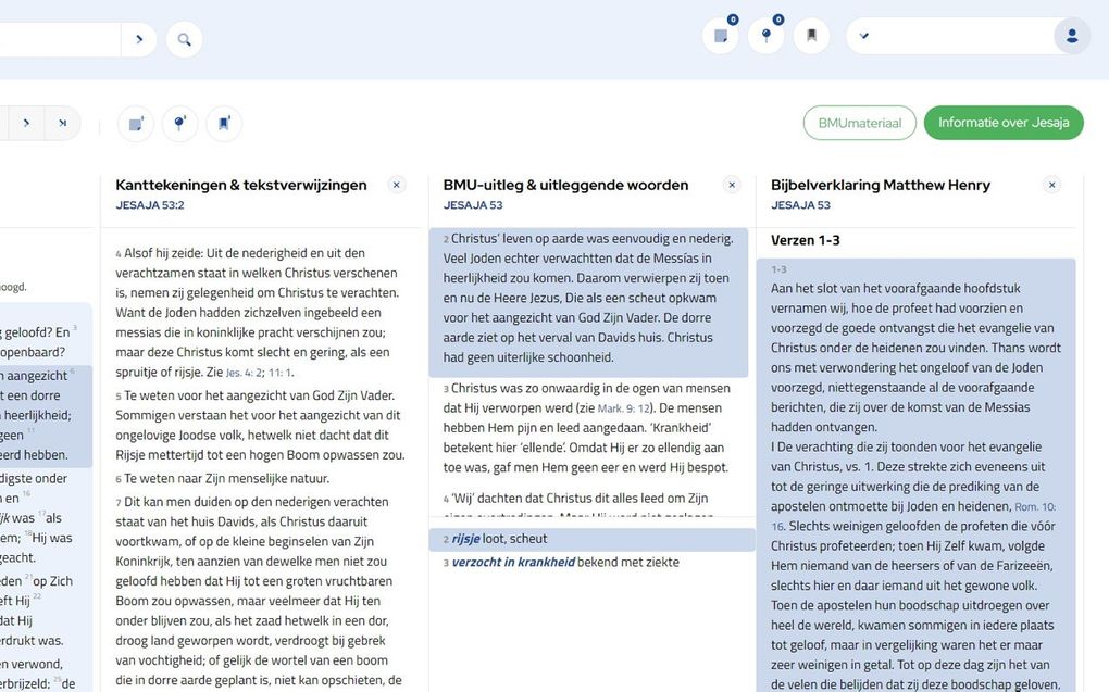 Screenshot van BMUonline voor betalende gebruikers. beeld RD