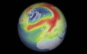 Wetenschappers die data gebruiken van de Copernicus-satelliet Sentinel-5P hebben een sterke vermindering van ozonconcentraties boven het Noordpoolgebied gesignaleerd. beeld ESA