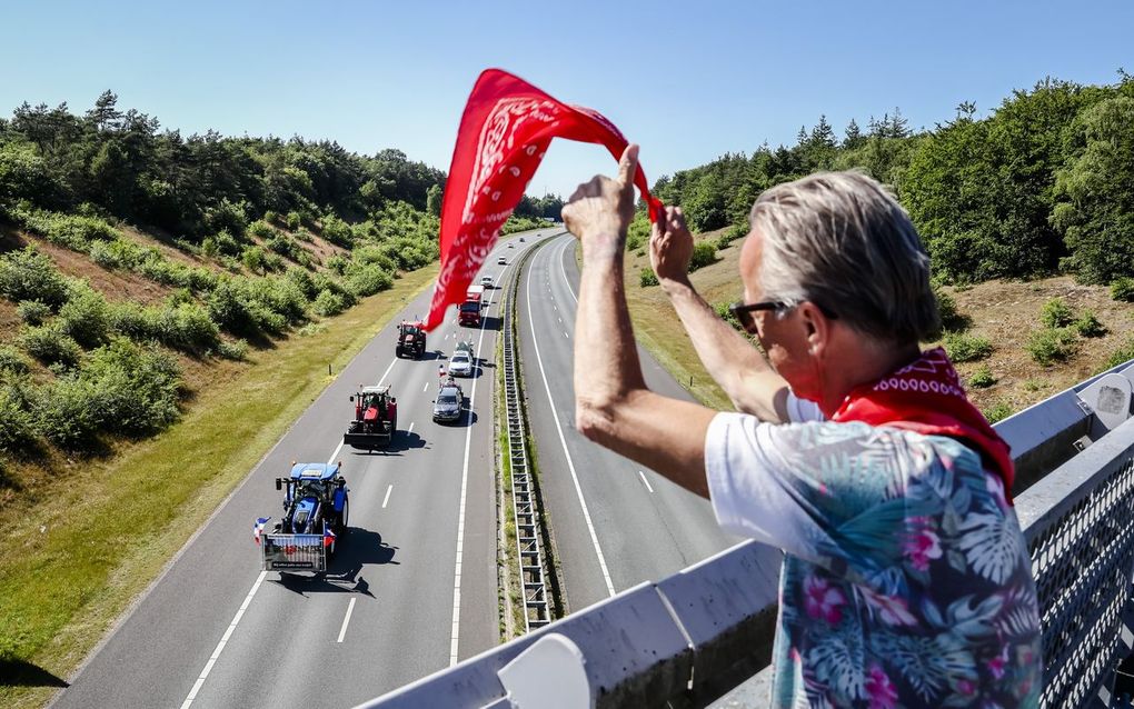 Een eerder protest op de A1 bij Apeldoorn. ANP VINCENT JANNINK