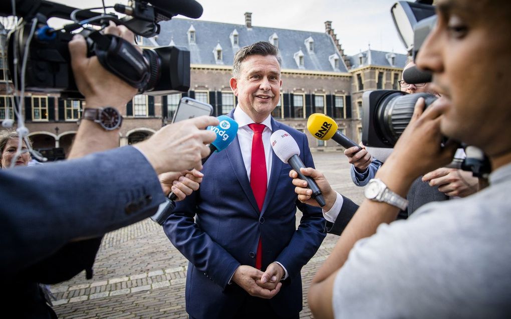 Emile Roemer (SP) op het Binnenhof voor een nieuwe verkenningsronde met informateur Edith Schippers. beeld ANP