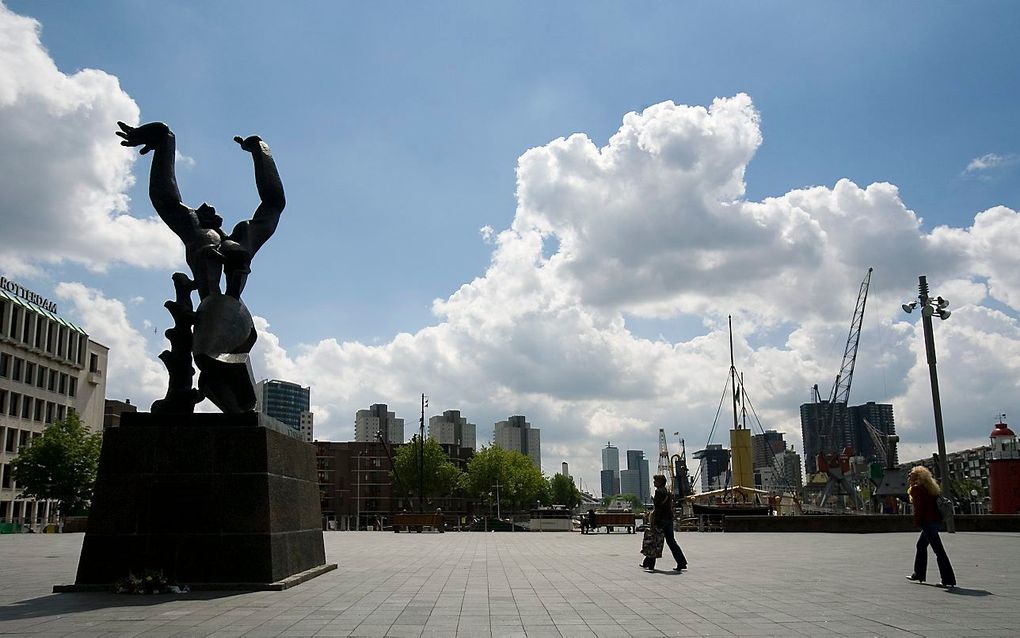 Beeld van Zadkine in Rotterdam. Foto ANP