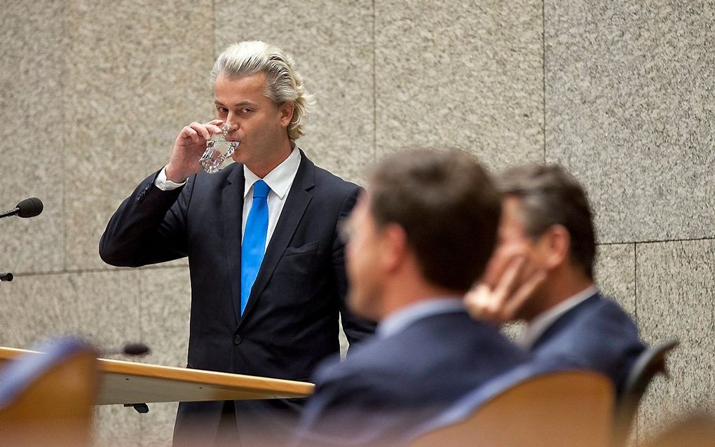 Wilders, Rutte en Verhagen (v.l.n.r.). Foto ANP