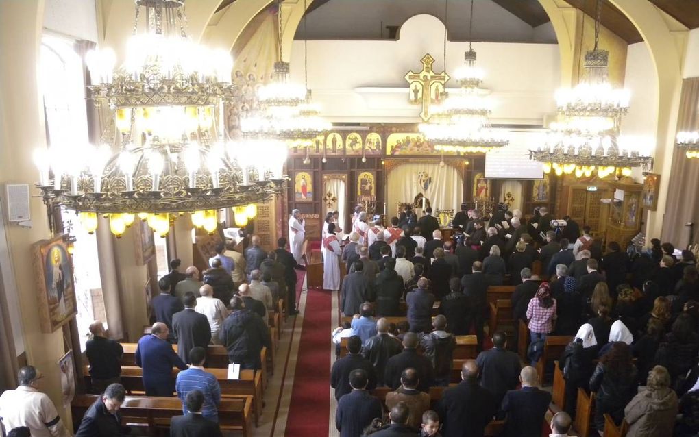 Herdenkingsdienst voor de Koptische paus Shenuda in Amsterdam. Foto RD