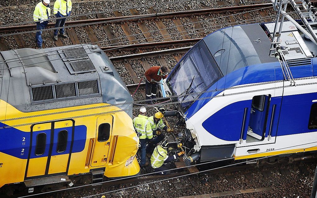 Treinongeluk bij Amsterdam zaterdag. Foto ANP