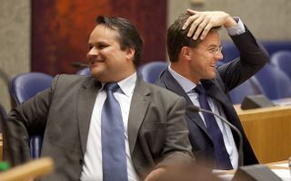 De Jager en Rutte tijdens het debat. Foto ANP