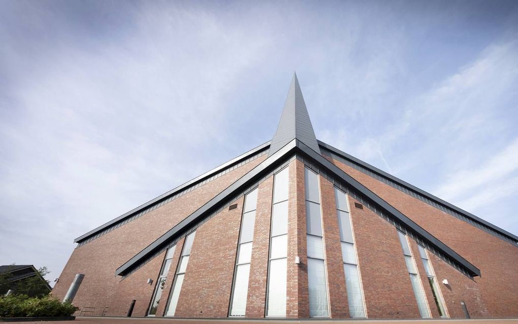 Kerkgebouw van de gereformeerde gemeente in Scherpenzeel. beeld Niek Stam