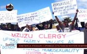Een lokale demonstratie tegen homoseksualiteit, op 1 juni in de Malawiaanse stad Mzuzu. beeld Mibawa TV