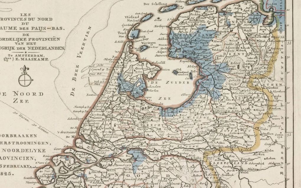 De watersnood van 1825 zette grote gebieden onder water, waaronder meer dan de helft van Friesland. beeld nationaallandschap