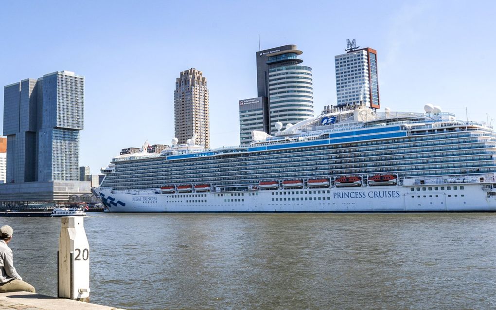 Rotterdam wrijft zich in de handen bij de in het centrum aanmerende cruiseschepen. beeld ANP, Remko de Waal