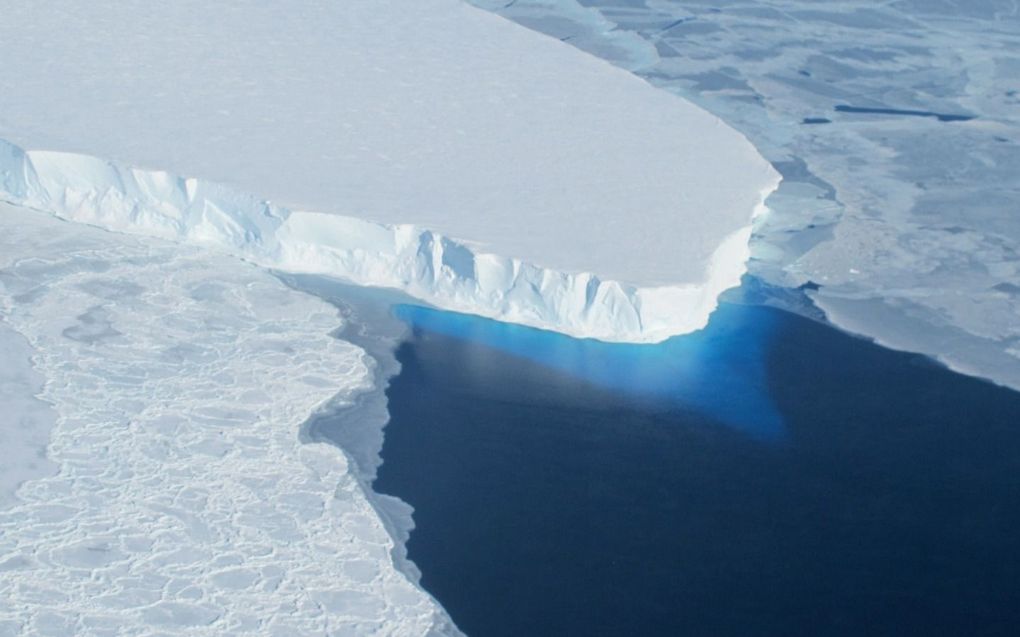 De Thwaites-gletsjer in Antarctica. Omdat de gletsjer zo snel smelt wordt hij ook wel de Doomsday-gletsjer genoemd. beeld AFP