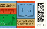 In Duitsland is een postzegel verschenen in verband met 500 jaar gezangenboeken. beeld Bundesministerium der Finanzen