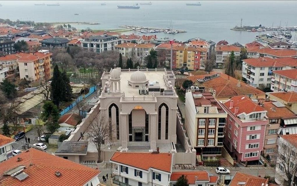 De nieuwe kerk in aanbouw in Istanbul. beeld Twitter