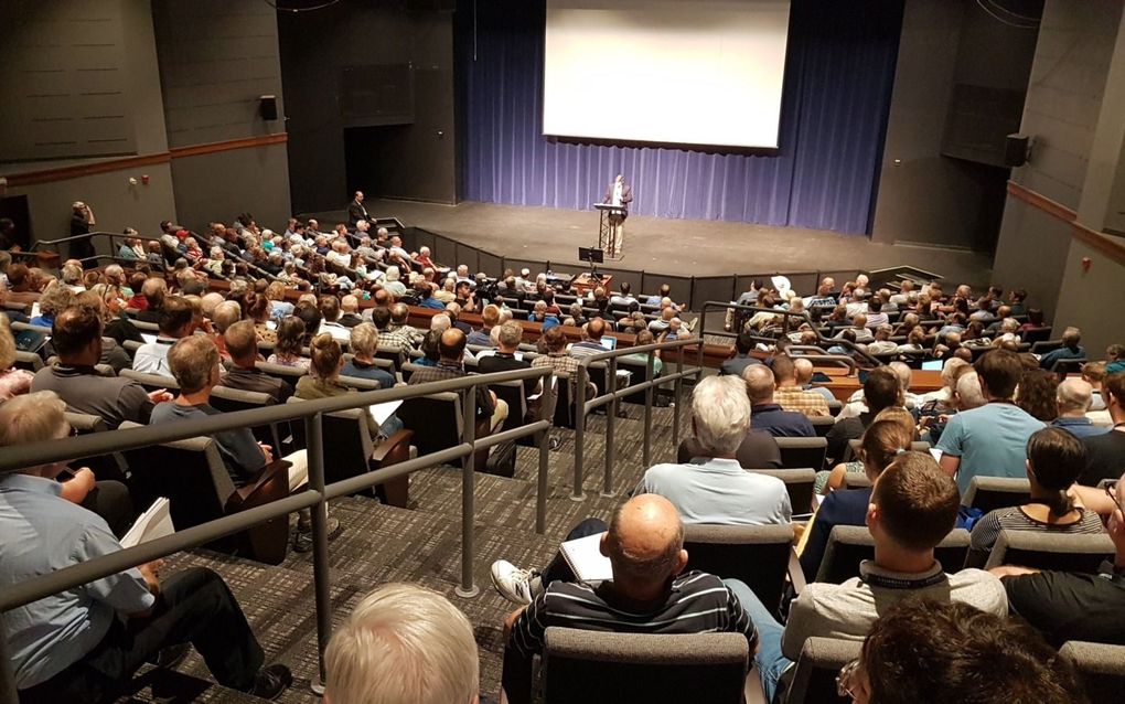 Zo’n 350 wetenschappers, voorgangers en geïnteresseerde leken bezochten deze week de negende internationale conferentie over creationisme ICC bijeen op de Cedarville University in de Amerikaanse staat Ohio. beeld Gert-Jan van Heugten