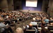 Zo’n 350 wetenschappers, voorgangers en geïnteresseerde leken bezochten deze week de negende internationale conferentie over creationisme ICC bijeen op de Cedarville University in de Amerikaanse staat Ohio. beeld Gert-Jan van Heugten