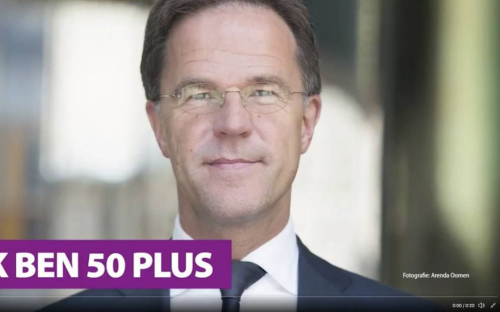 50PLUS gebruikt het feit dat politici als Rutte, Kaag en Wilders de vijftig zijn gepasseerd in de campagne. beeld 50PLUS