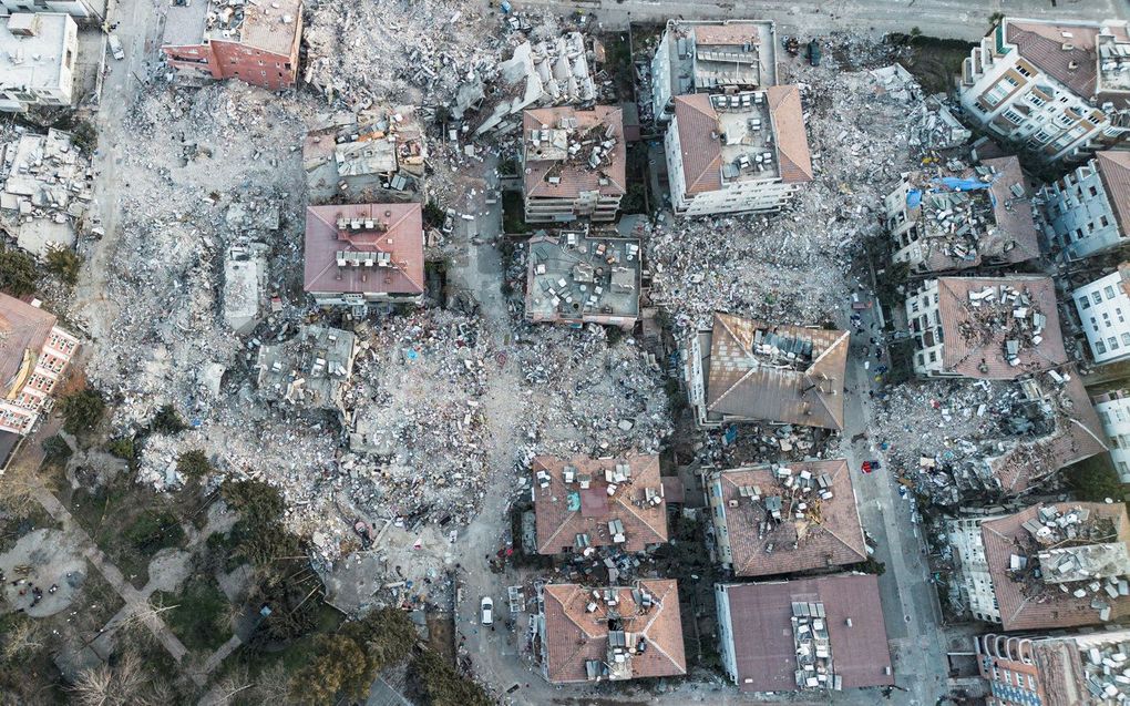 Luchtfoto van Antakya. Beeld AFP, Sameer Al-DOUMY