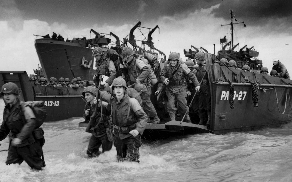 Operatie Tiger op 27 april 1944. Het was de generale repetitie voor D-Day op het strand van Slapton Sands in Devon, Zuid-Engeland. beeld National Archives USA