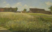 ”Boerderijen langs het korenveld”, Leo Gestel. beeld Nederlands Steendrukmuseum