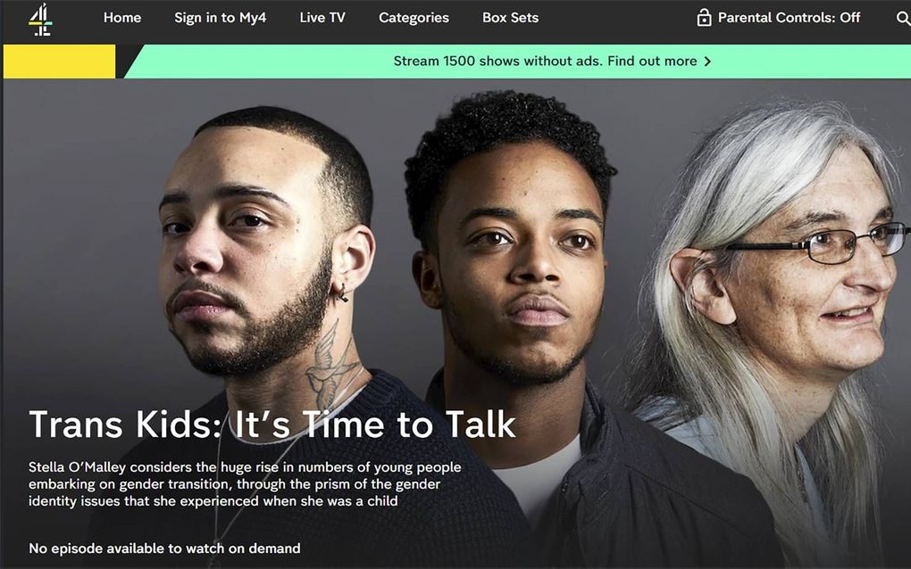 De documentaire ”Trans Kids. It’s time to talk” op de Britse zender Channel4 riep heftige reacties op. beeld Screenshot Channel4