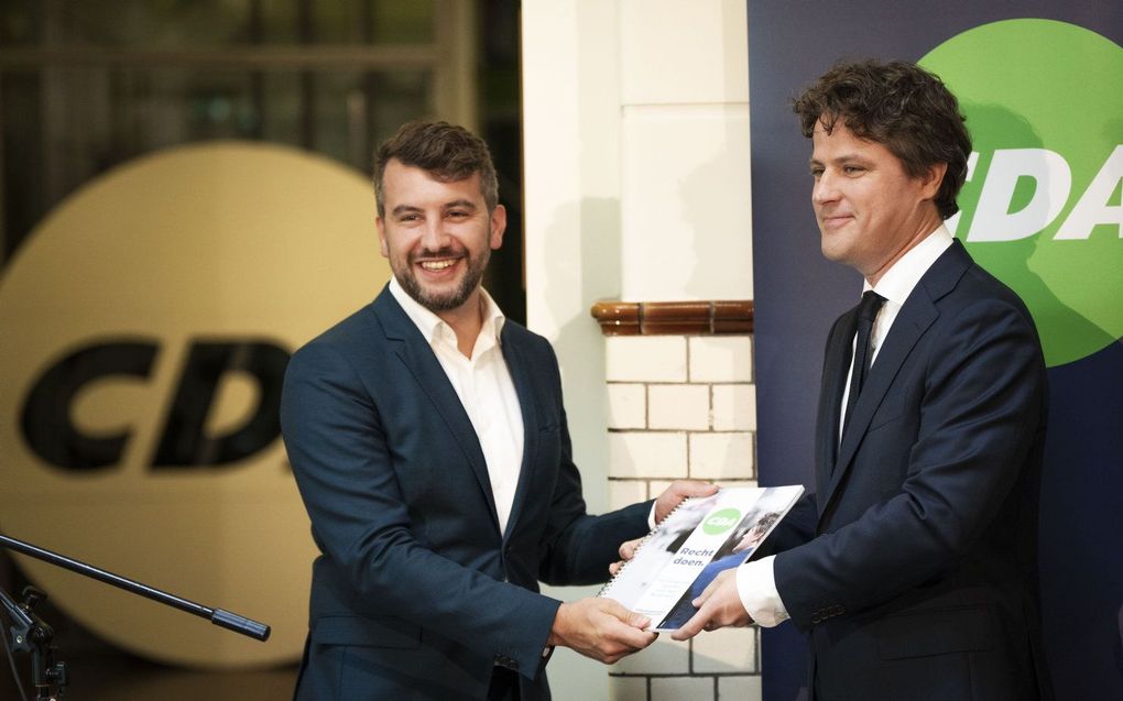 Bontenbal (R) maandag bij de presentatie van het verkiezingsprogramma van het CDA. beeld ANP, Freek van den Bergh