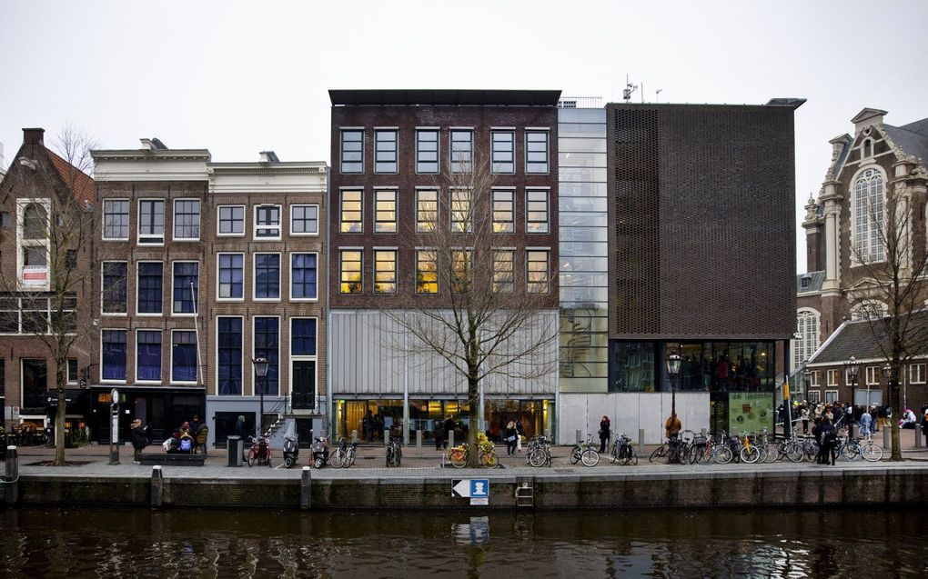 Exterieur van museum Het Anne Frank Huis aan de Prinsengracht. beeld ANP RAMON VAN FLYMEN