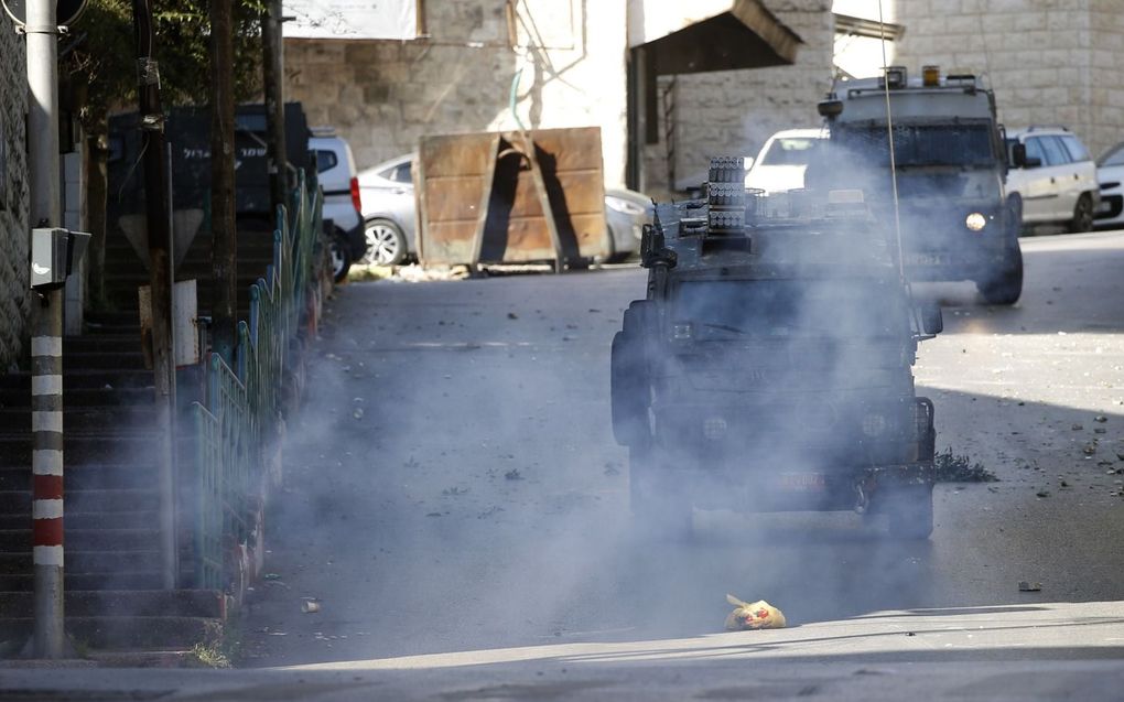 Israëlische inval in Nablus, donderdag. beeld EPA, Alaa Badarneh