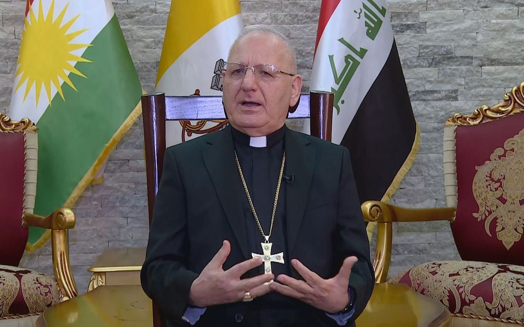 Louis Raphael Sako, patriarch van de Chaldeeuwse Kerk in Irak. beeld AFP, Tiziana Fabi