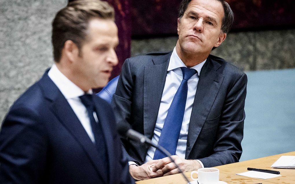 Premier Rutte en minister De Jonge debatteerden dinsdag over de corona-aanpak. beeld ANP, Sem van der Wal