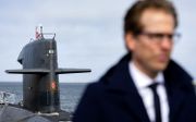 Staatssecretaris Christophe van der Maat (Defensie) tijdens de bekendmaking welke werf de winnende offerte heeft uitgebracht voor de vervanging van de Nederlandse onderzeeboten. beeld ANP, Ramon van Flymen